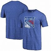 Men's New York Rangers Fanatics Branded Distressed Team Primary Logo Tri Blend T-Shirt Royal FengYun,baseball caps,new era cap wholesale,wholesale hats
